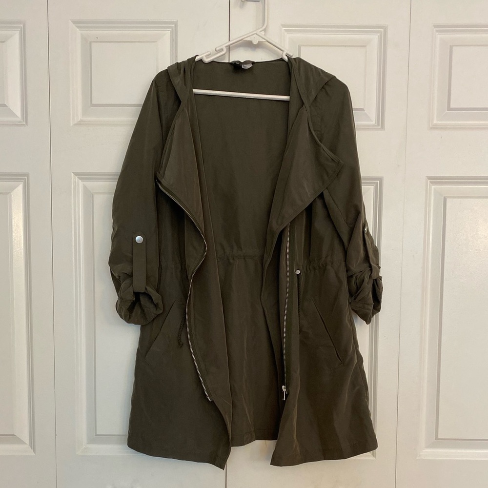 H&M Divided Military Green Midi Jacket Cover Up